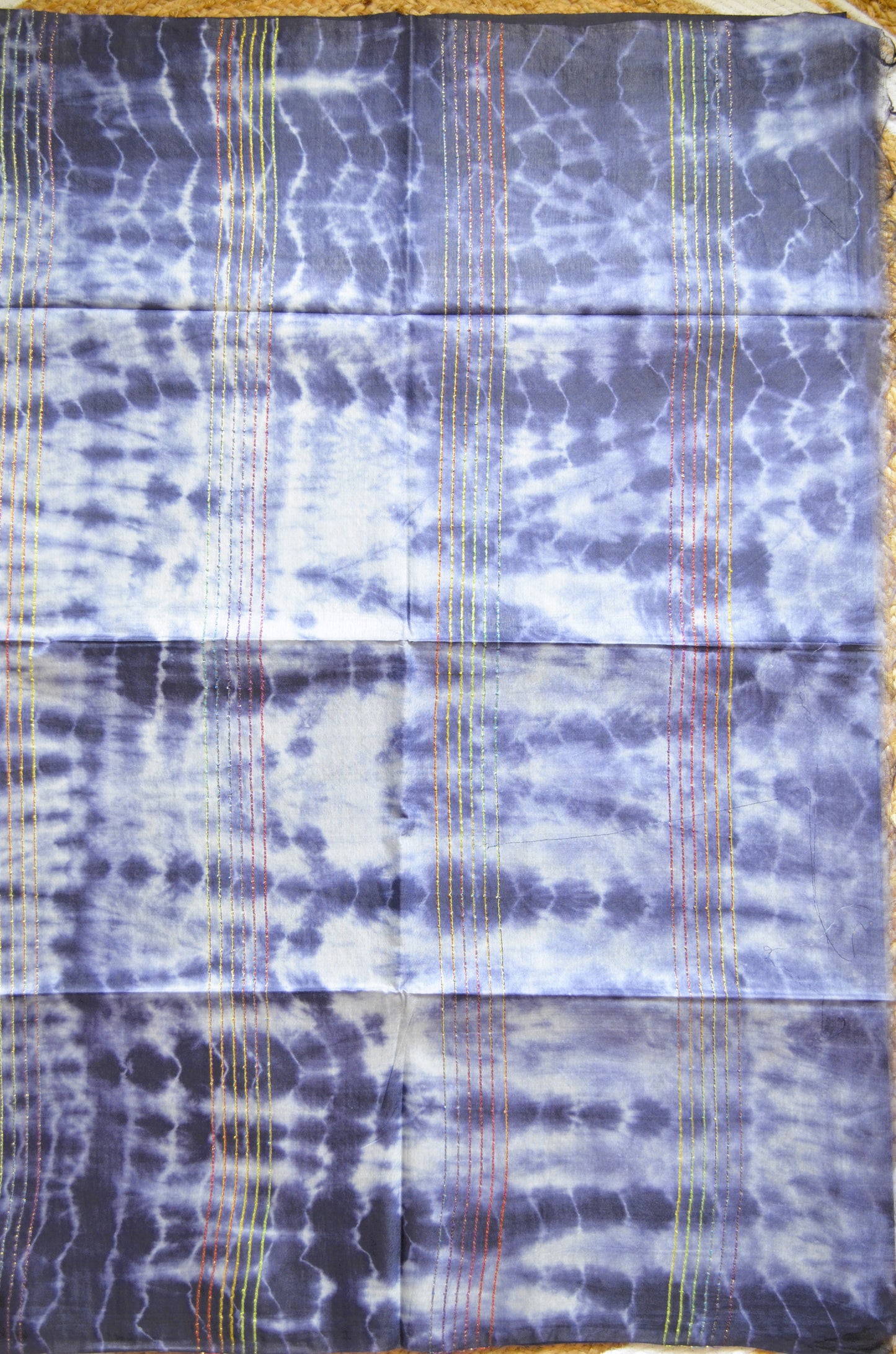 Navy Contemporary Jacquard Vegan Silk Handloom Saree