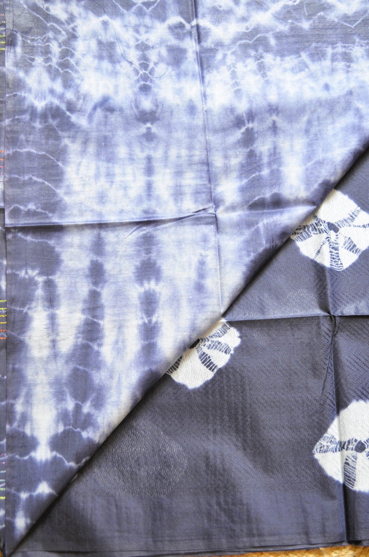 Navy Contemporary Jacquard Vegan Silk Handloom Saree
