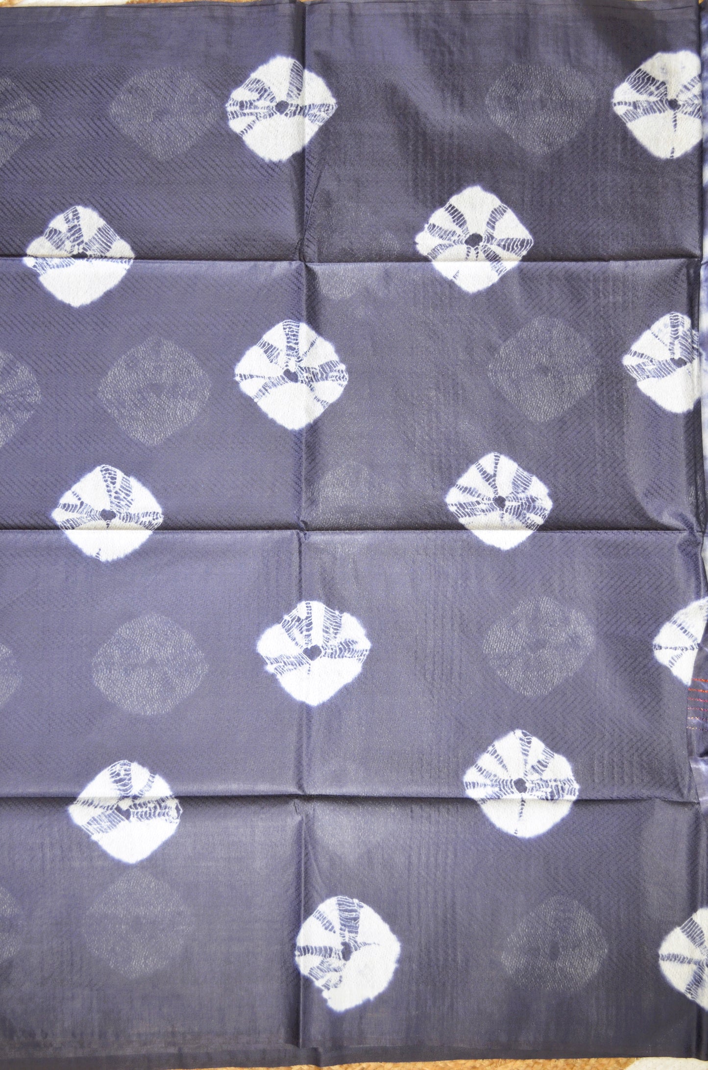 Navy Contemporary Jacquard Vegan Silk Handloom Saree