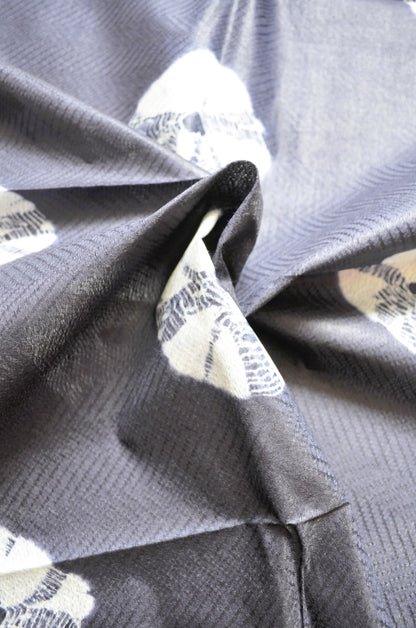 Navy Contemporary Jacquard Vegan Silk Handloom Saree