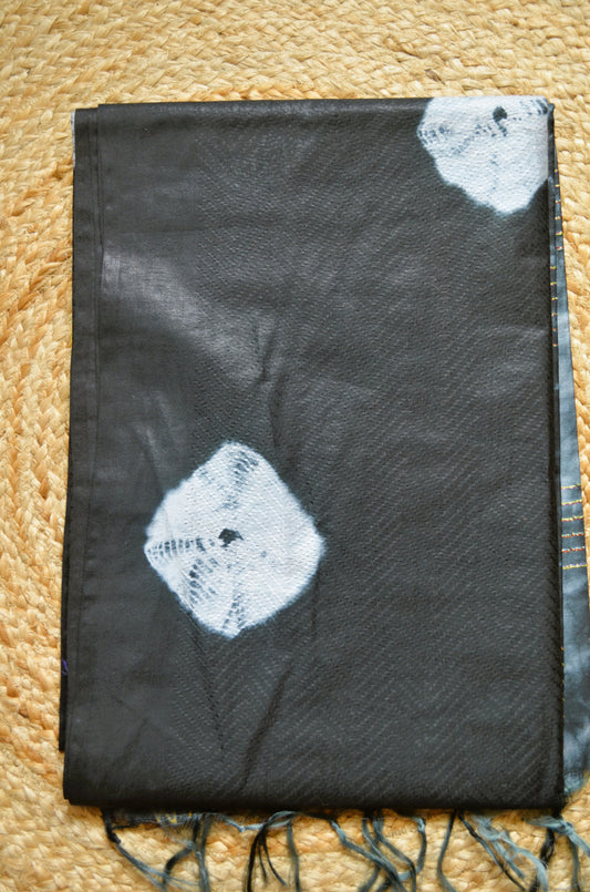 Black Contemporary Jacquard Vegan Silk Handloom Saree