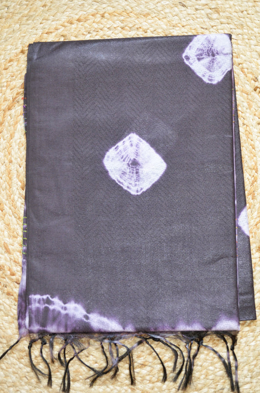 Wine Contemporary Jacquard Vegan Silk Handloom Saree
