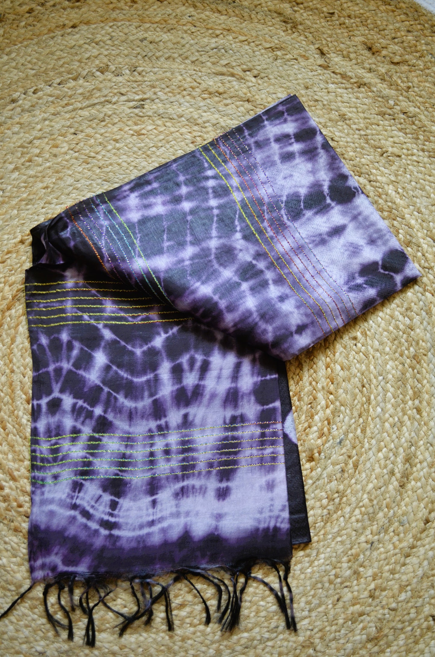 Wine Contemporary Jacquard Vegan Silk Handloom Saree
