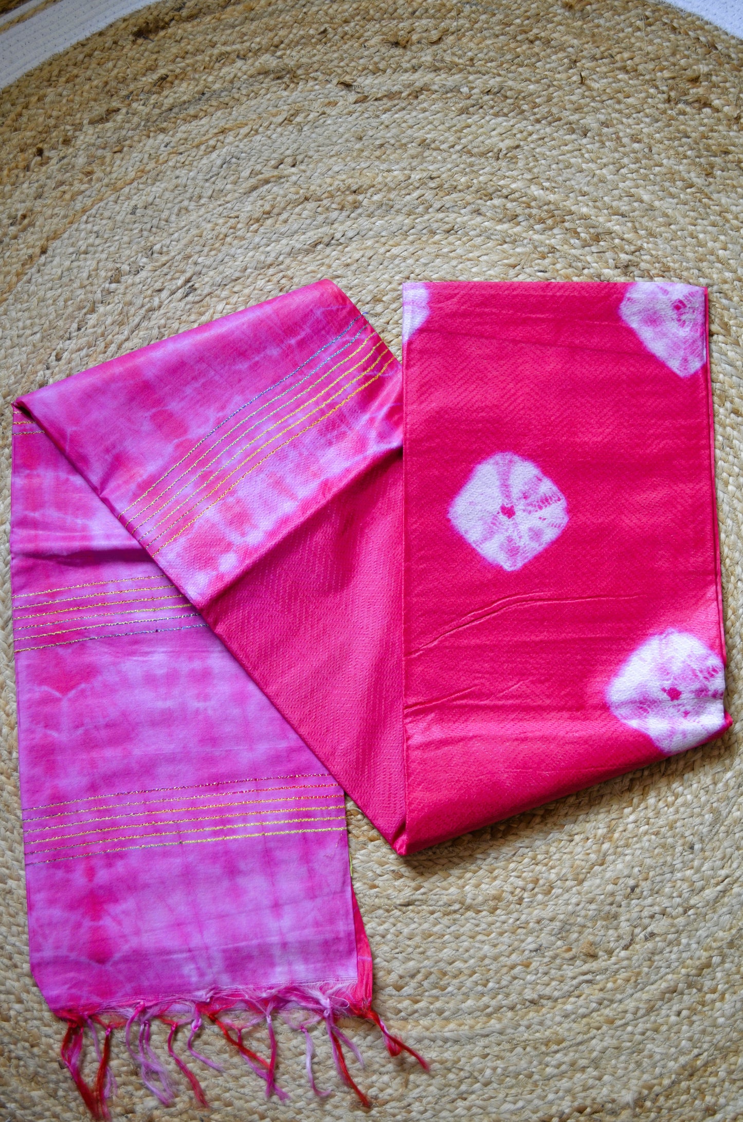 Magenta Contemporary Jacquard Vegan Silk Handloom Saree