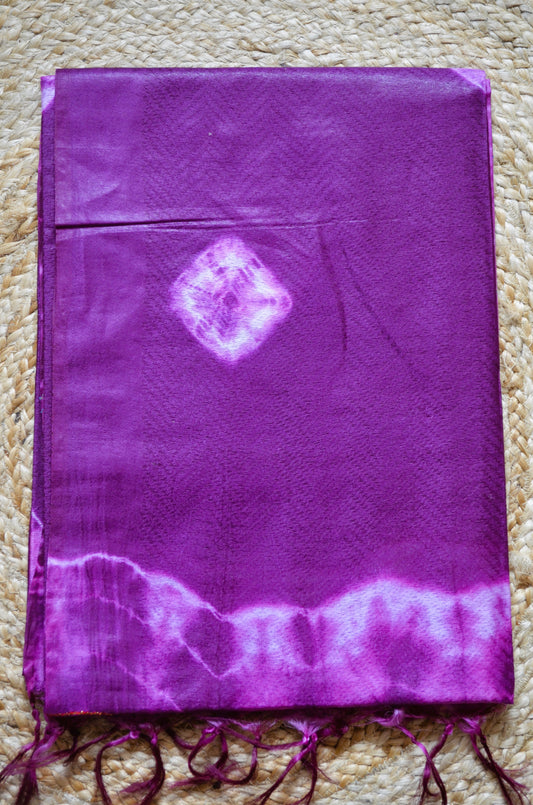 Purple Contemporary Jacquard Vegan Silk Handloom Saree