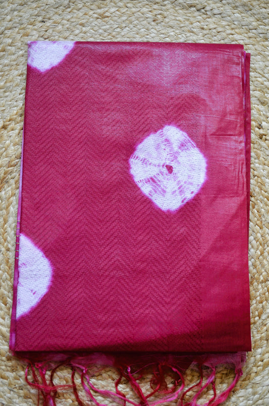Maroon Contemporary Jacquard Vegan Silk Handloom Saree