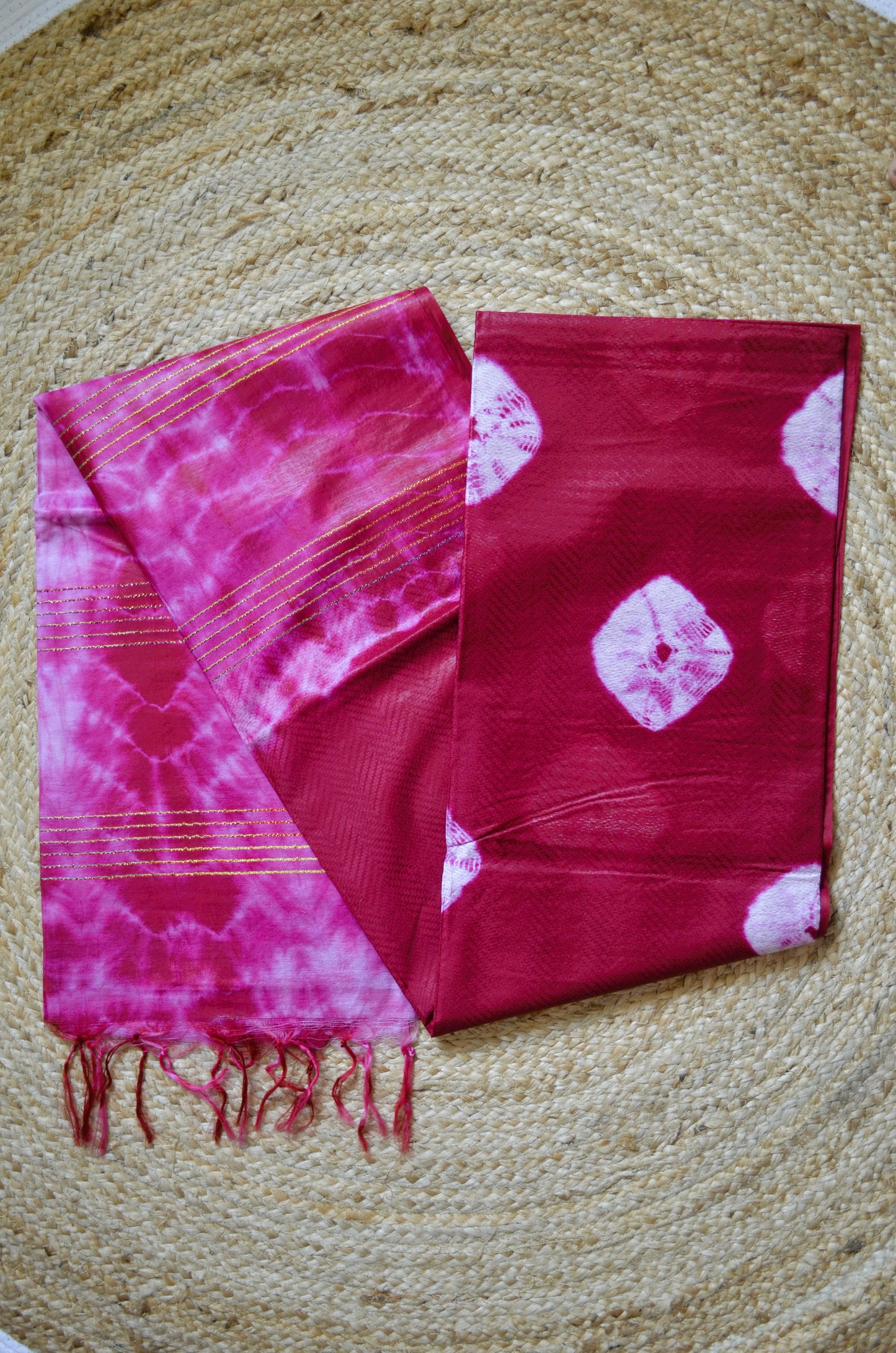Maroon Contemporary Jacquard Vegan Silk Handloom Saree