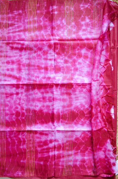 Maroon Contemporary Jacquard Vegan Silk Handloom Saree