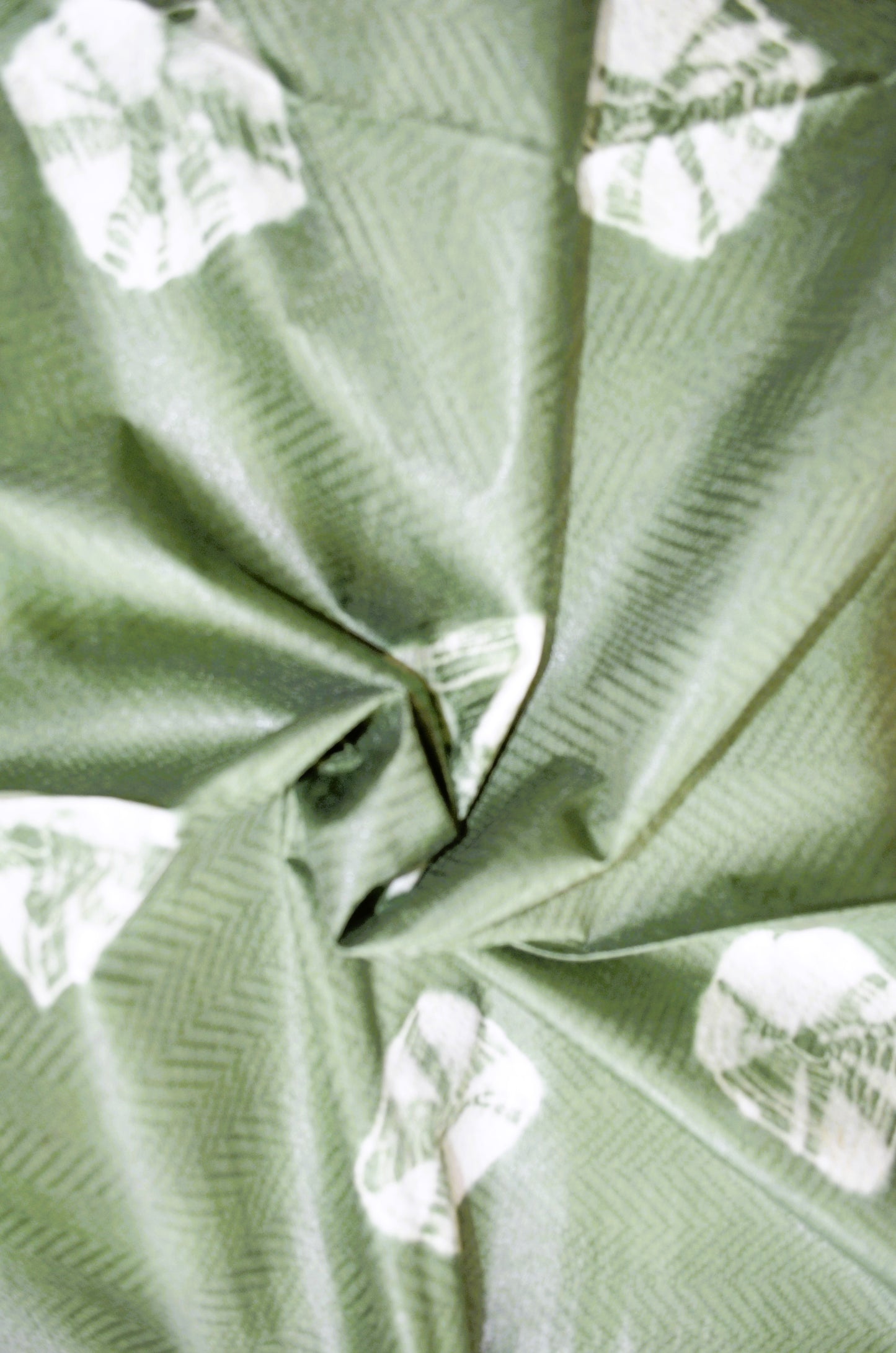 Green Contemporary Jacquard Vegan Silk Handloom Saree