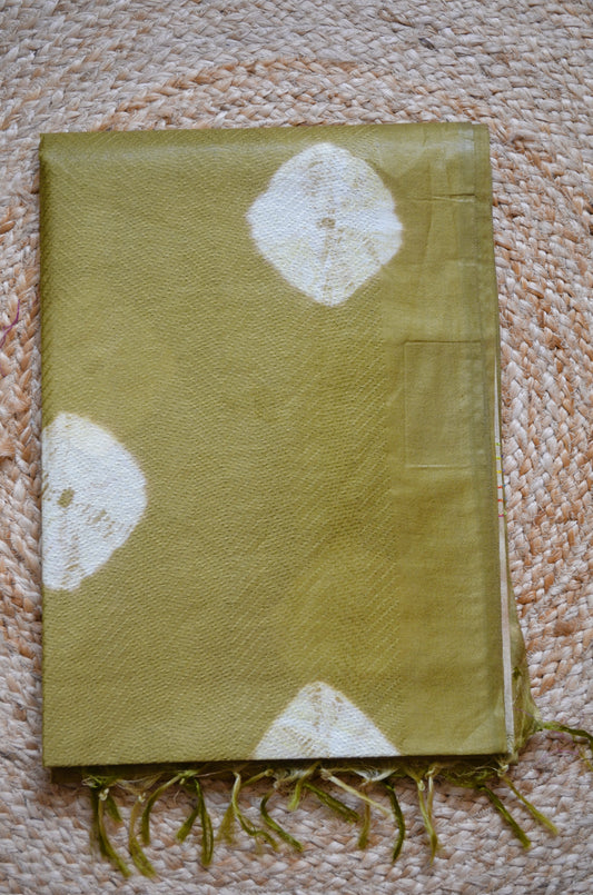 Olive Contemporary Jacquard Vegan Silk Handloom Saree