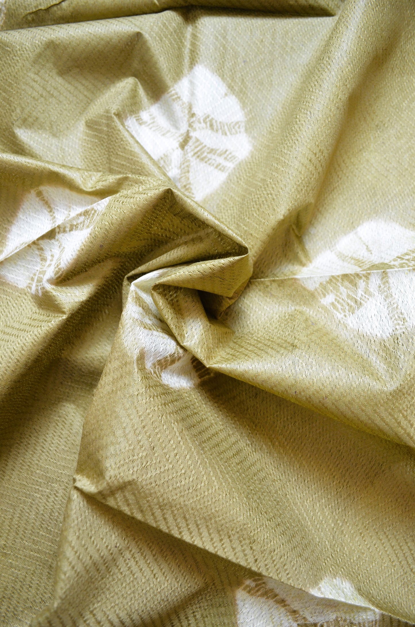 Olive Contemporary Jacquard Vegan Silk Handloom Saree