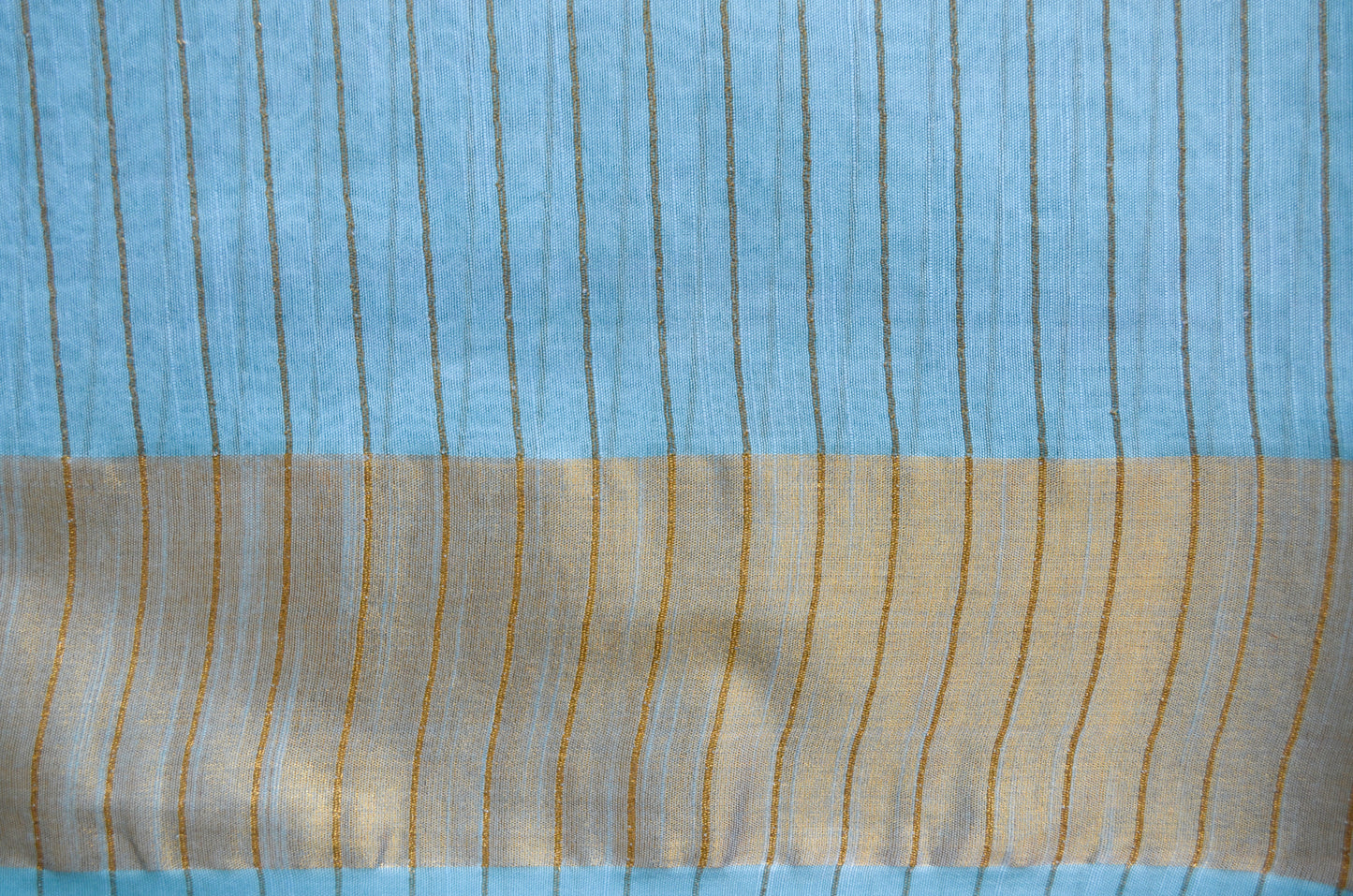 Blue Pink Tussar Vegan Silk Handloom Saree