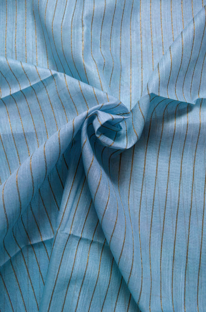 Blue Pink Tussar Vegan Silk Handloom Saree
