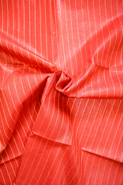 Rust Steel Tussar Vegan Silk Handloom Saree