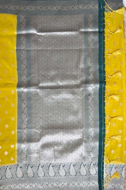 Mustard Banarasi Zari Silk Saree