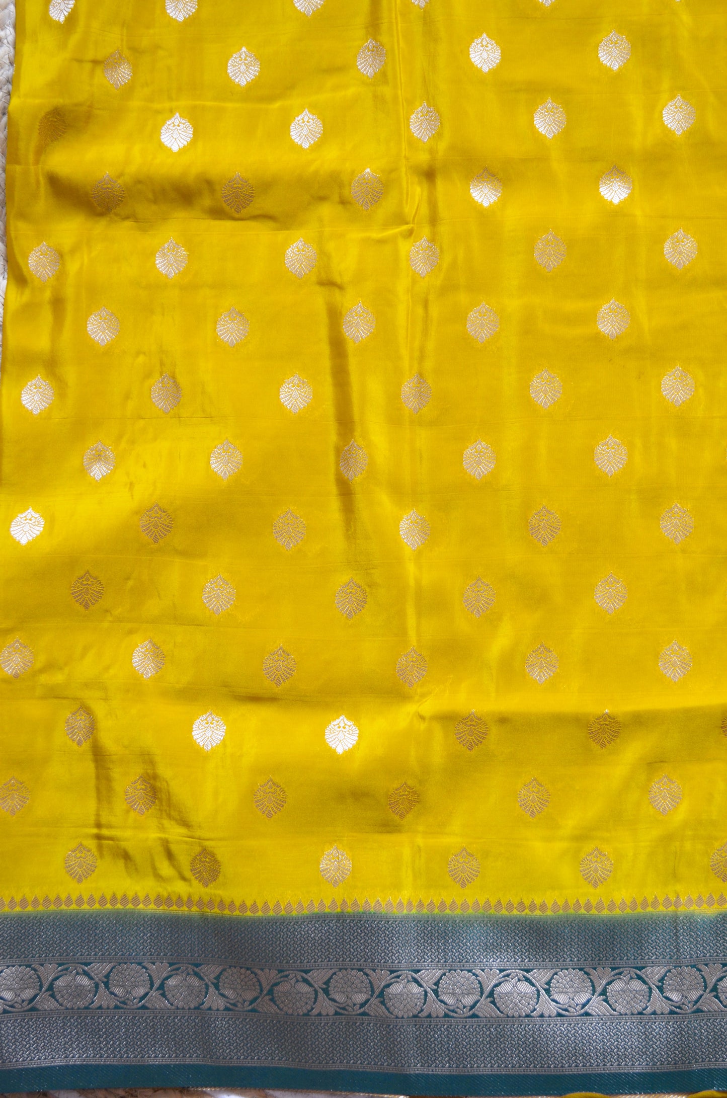 Mustard Banarasi Zari Silk Saree
