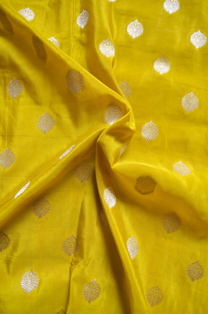 Mustard Banarasi Zari Silk Saree