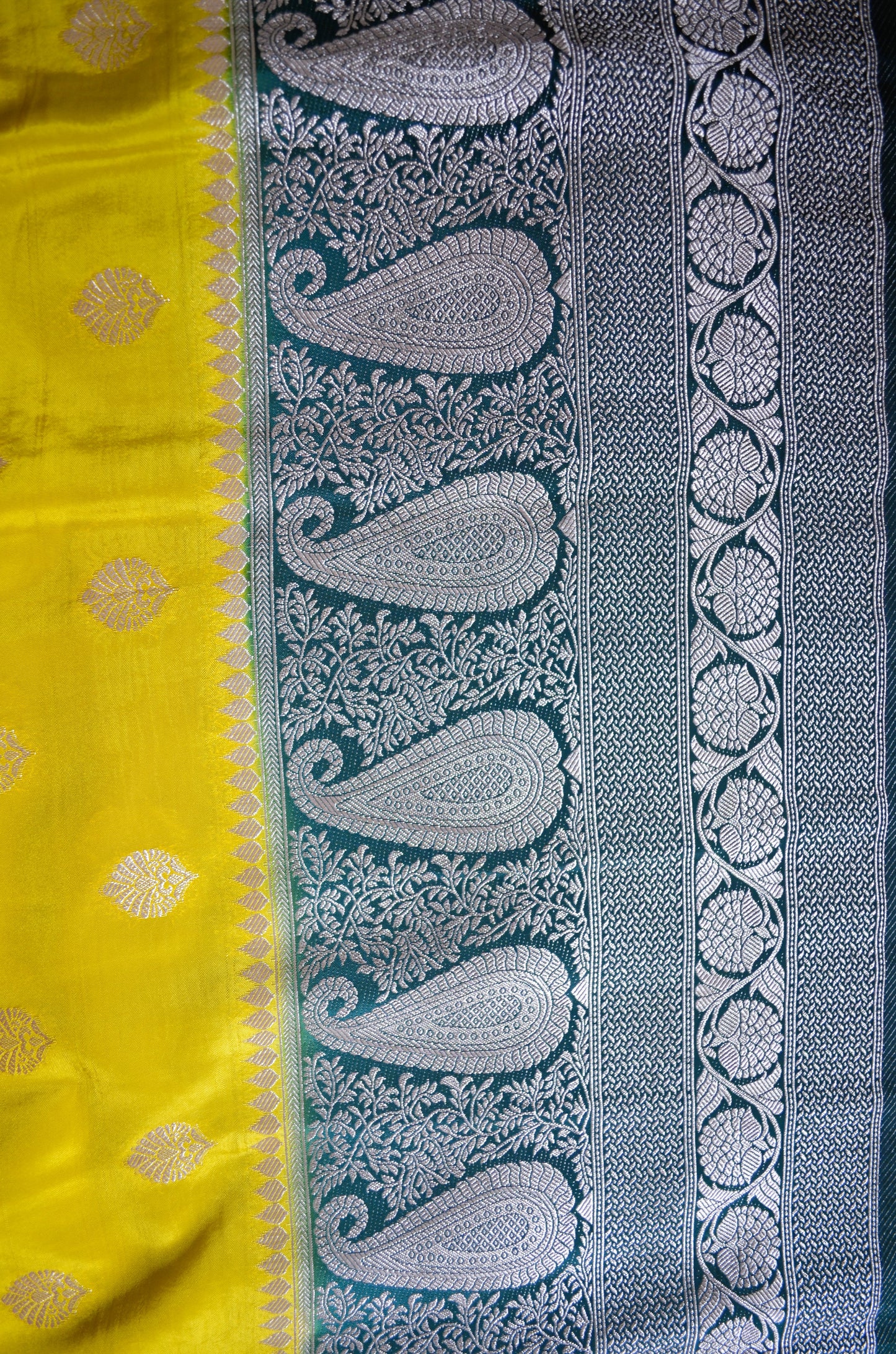 Mustard Banarasi Zari Silk Saree