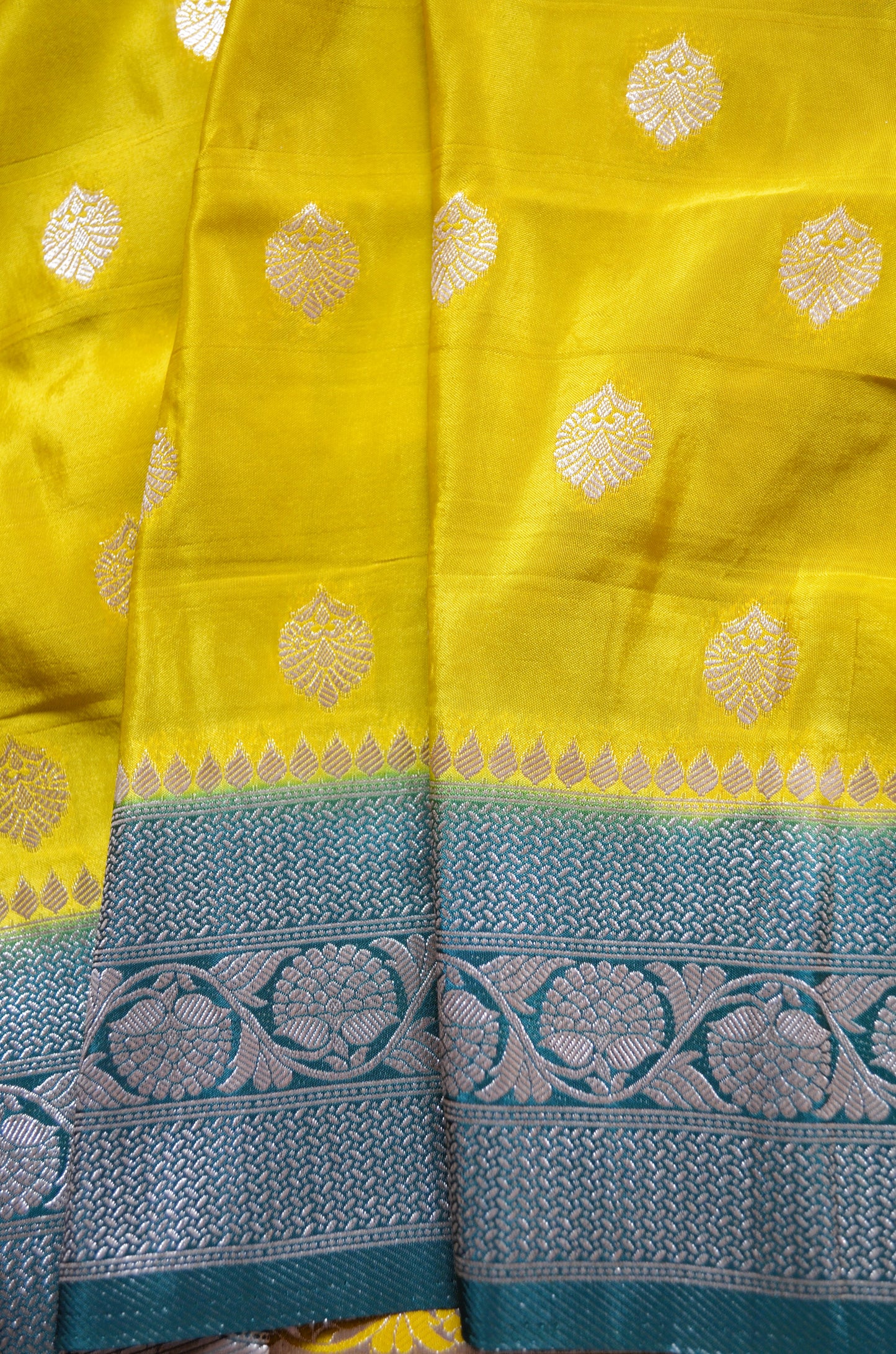 Mustard Banarasi Zari Silk Saree