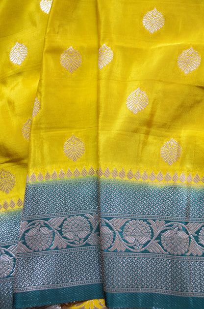 Mustard Banarasi Zari Silk Saree