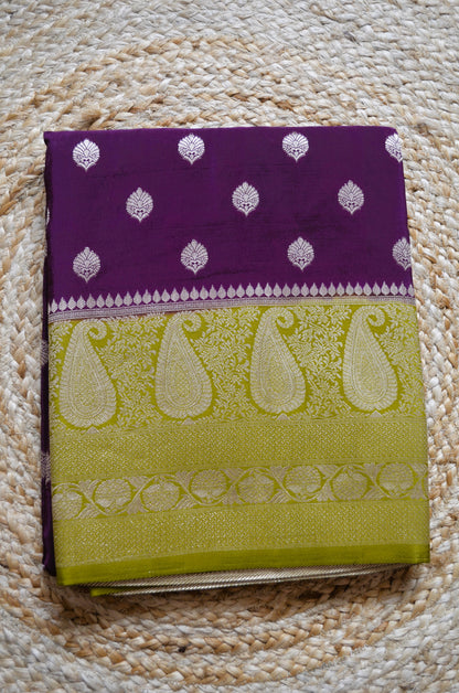 Purple Banarasi Zari Silk Saree