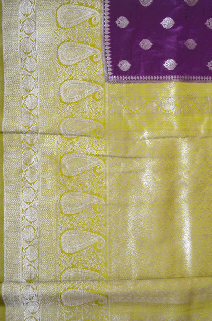 Purple Banarasi Zari Silk Saree