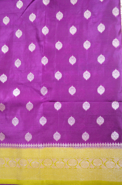 Purple Banarasi Zari Silk Saree