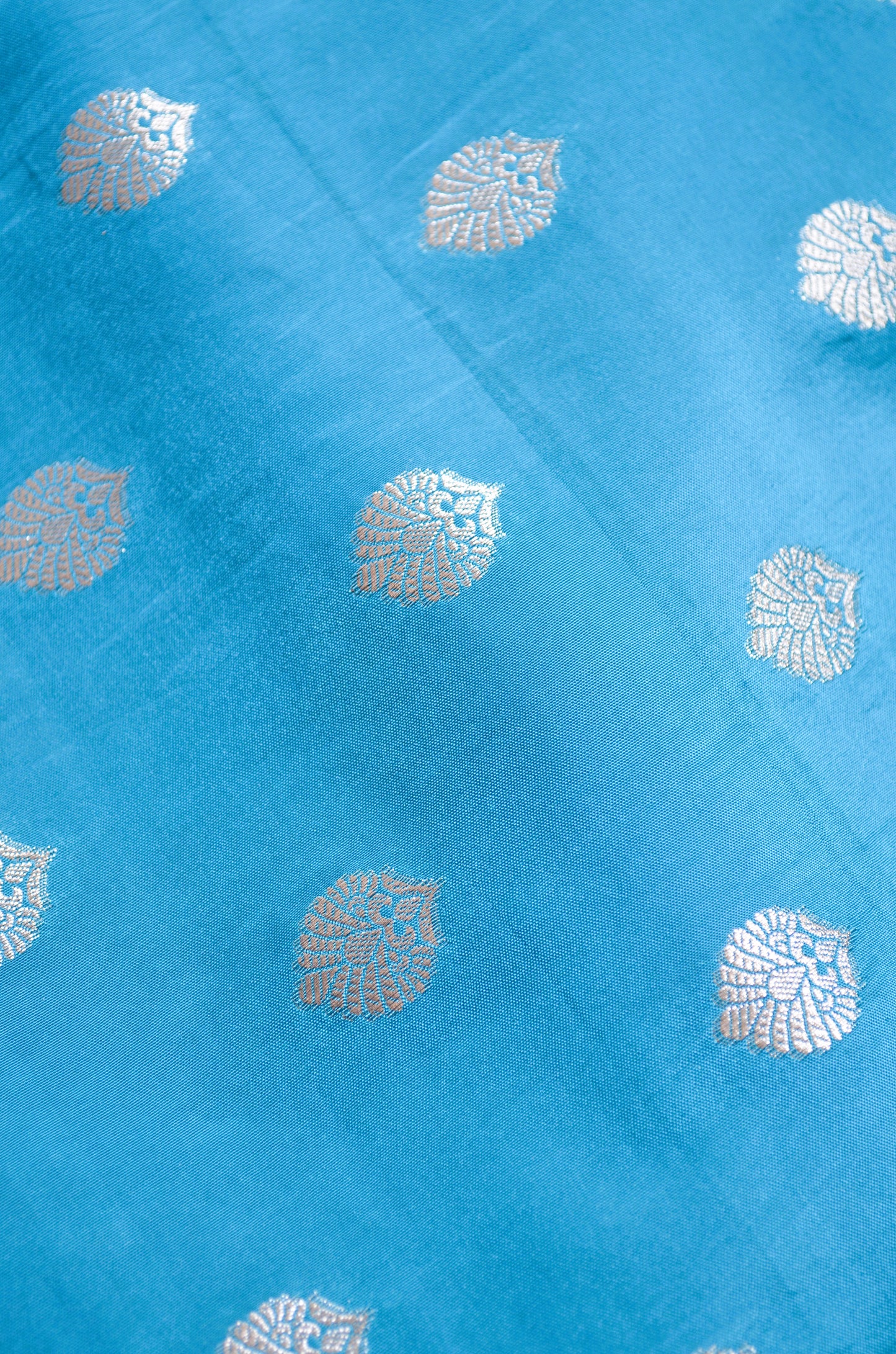 Teal Banarasi Zari Silk Saree