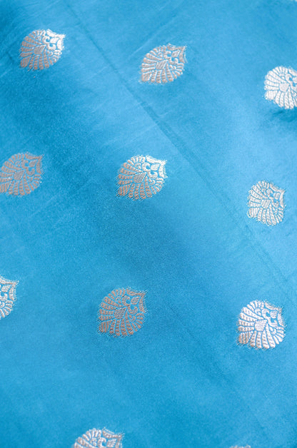 Teal Banarasi Zari Silk Saree