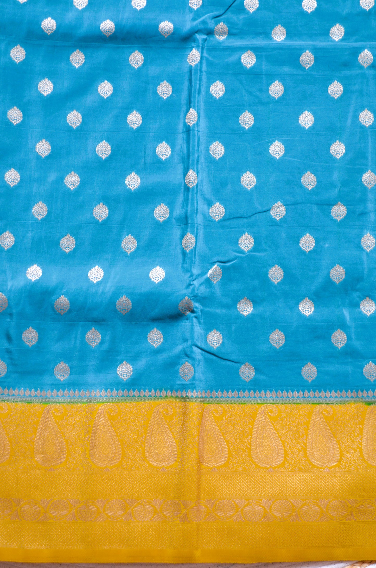 Teal Banarasi Zari Silk Saree
