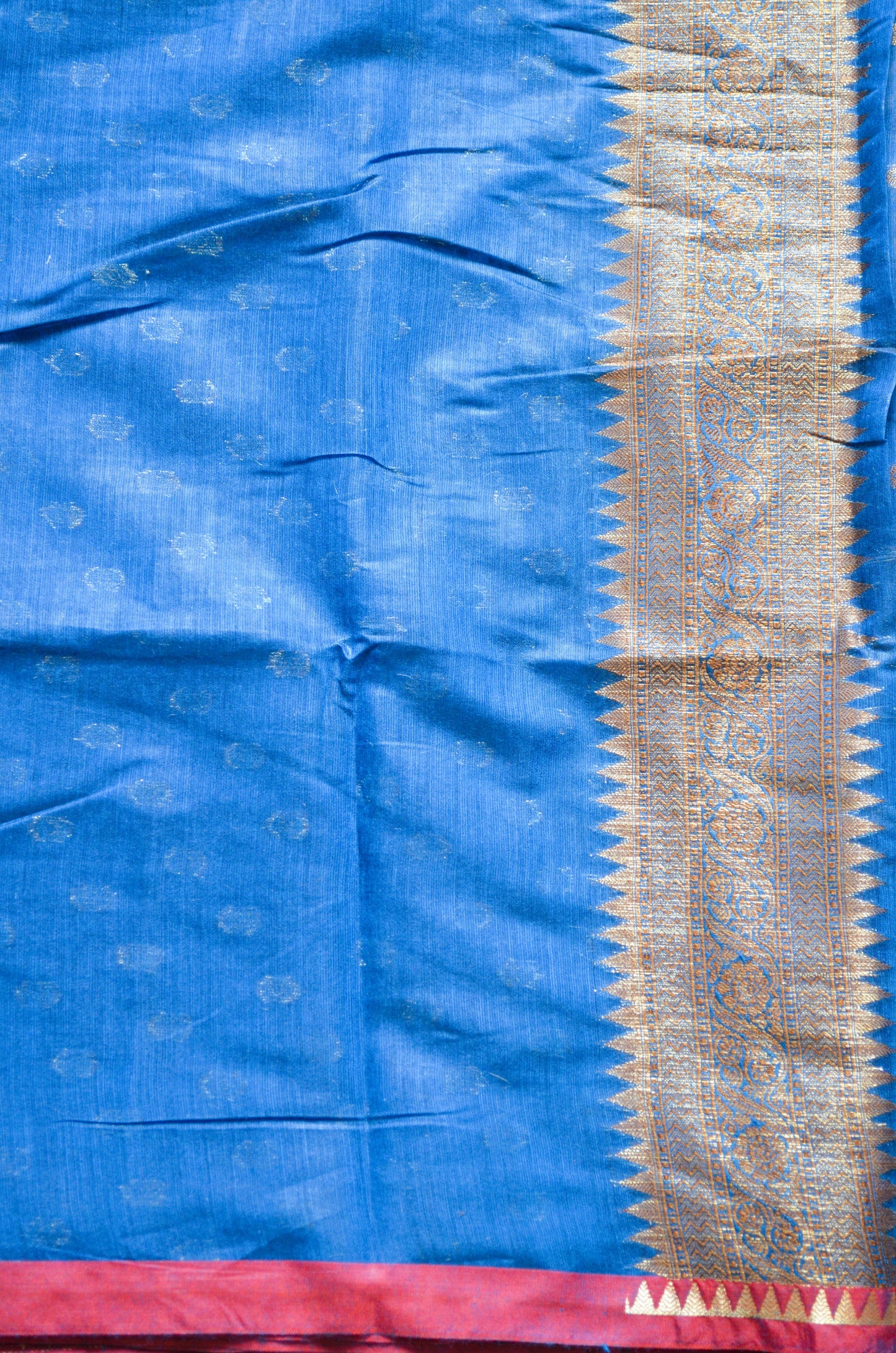 Cyan Banarasi Silk Cotton Saree