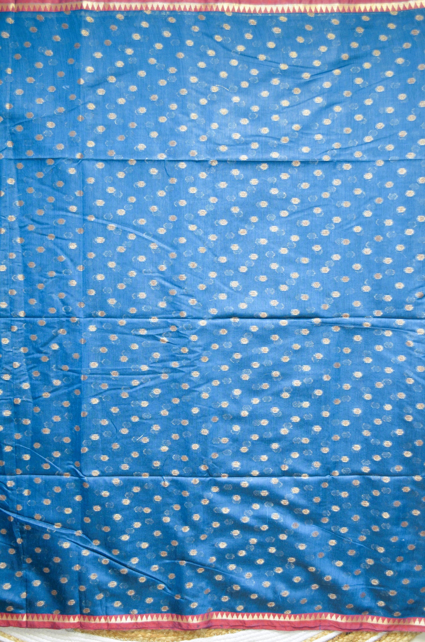 Cyan Banarasi Silk Cotton Saree