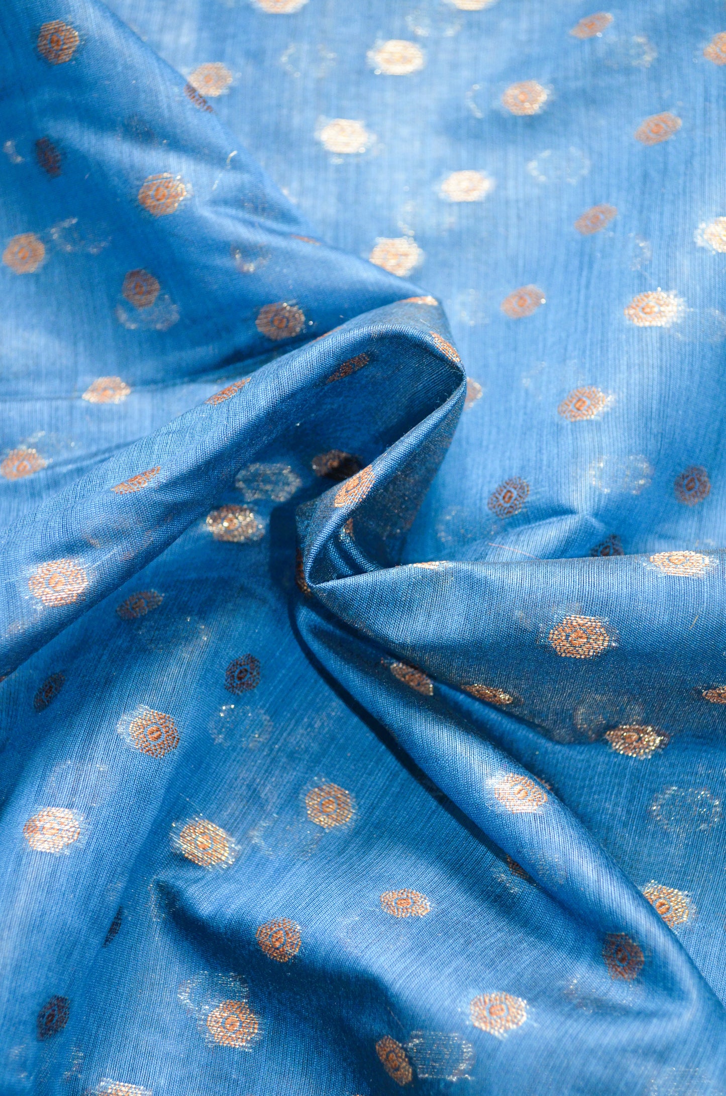Cyan Banarasi Silk Cotton Saree