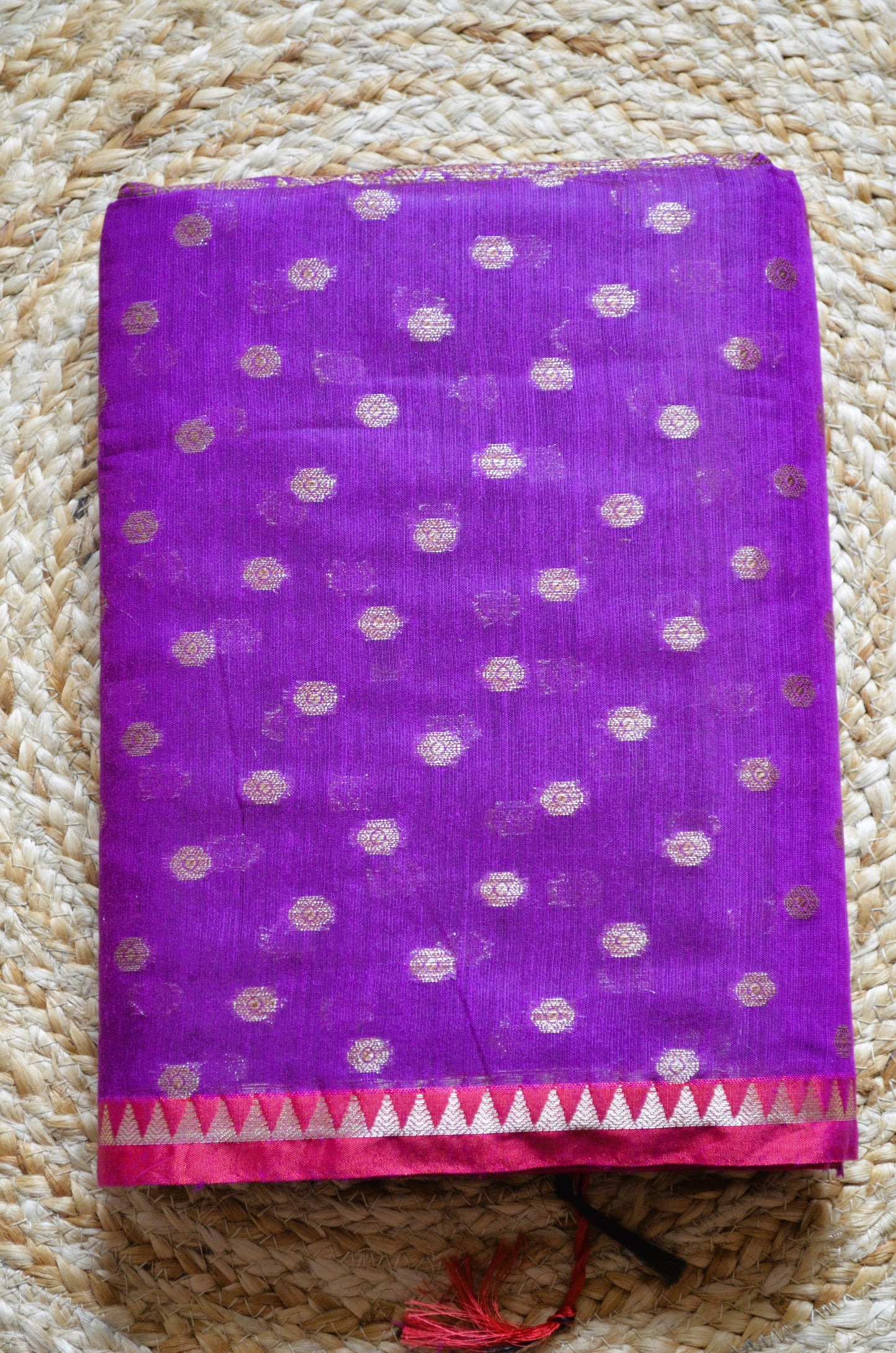 Puple Banarasi Silk Cotton Saree