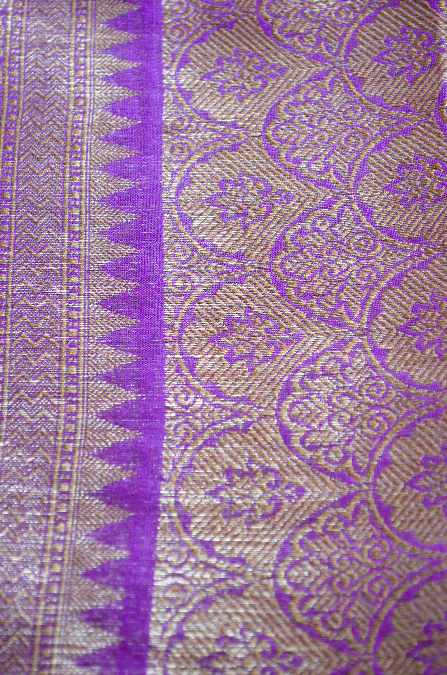 Puple Banarasi Silk Cotton Saree