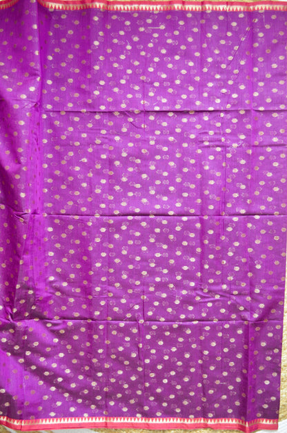 Puple Banarasi Silk Cotton Saree