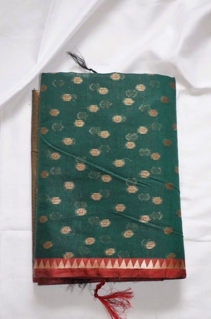Jungle Green Banarasi Silk Cotton Saree