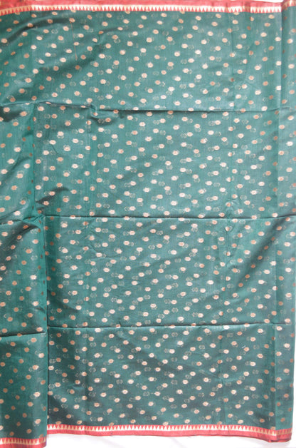 Jungle Green Banarasi Silk Cotton Saree