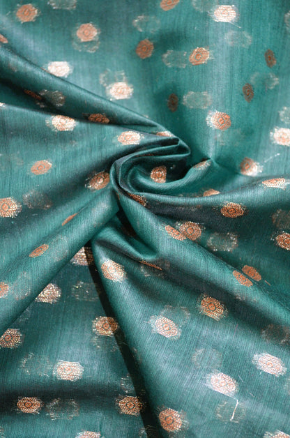 Jungle Green Banarasi Silk Cotton Saree