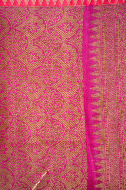 Magenta Banarasi Silk Cotton Saree