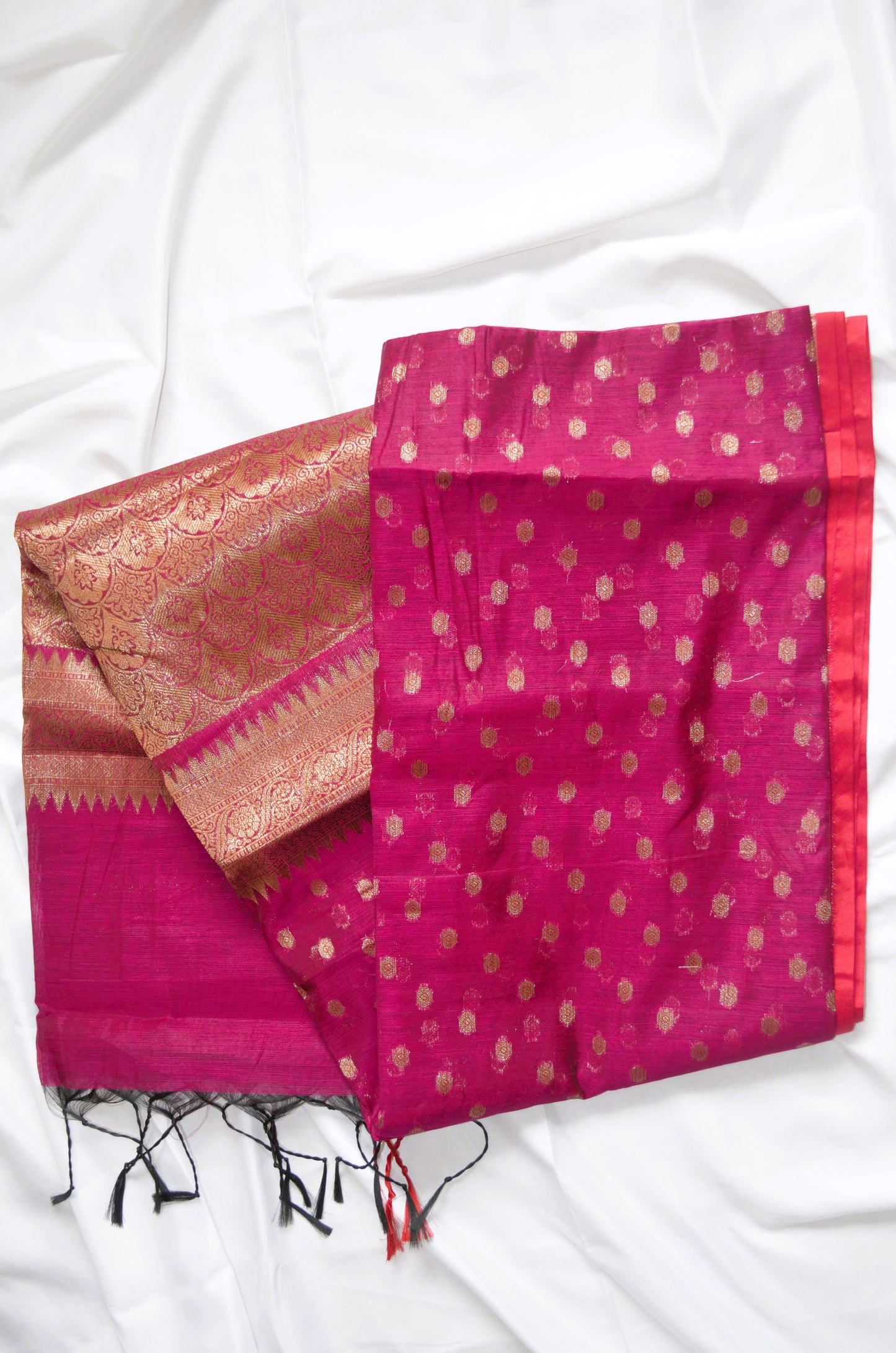 Magenta Banarasi Silk Cotton Saree