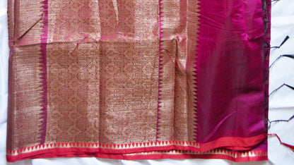 Magenta Banarasi Silk Cotton Saree