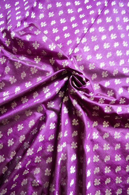 Purple Banarasi Zari Velvet Silk Saree