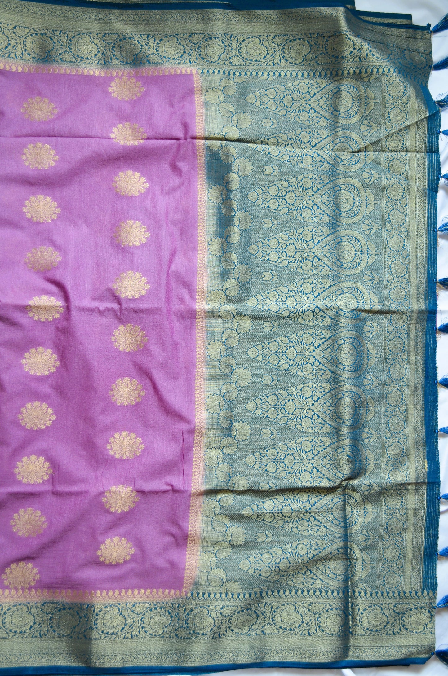 Mauve Banarasi Zari Crepe Silk Saree