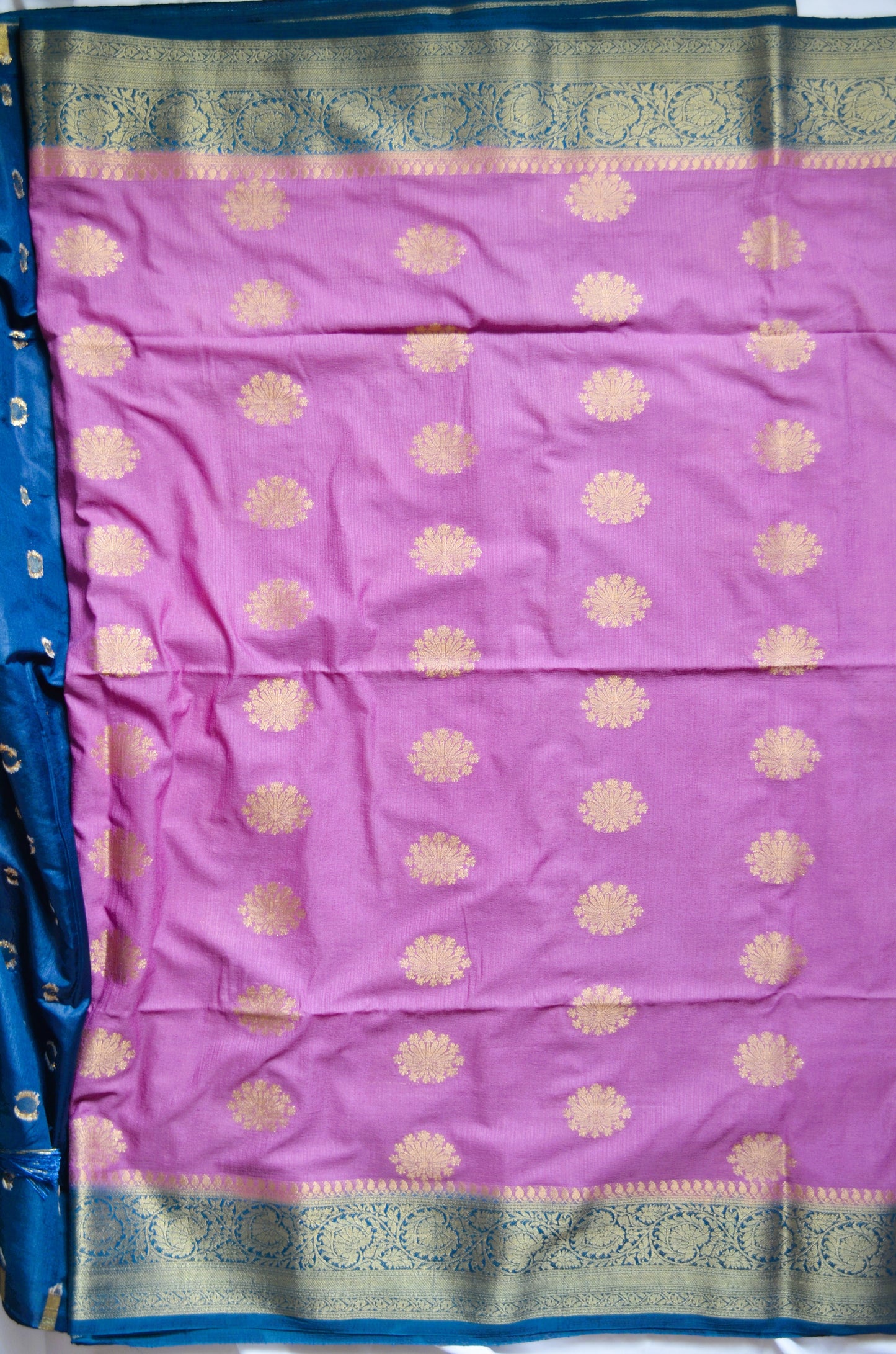 Mauve Banarasi Zari Crepe Silk Saree