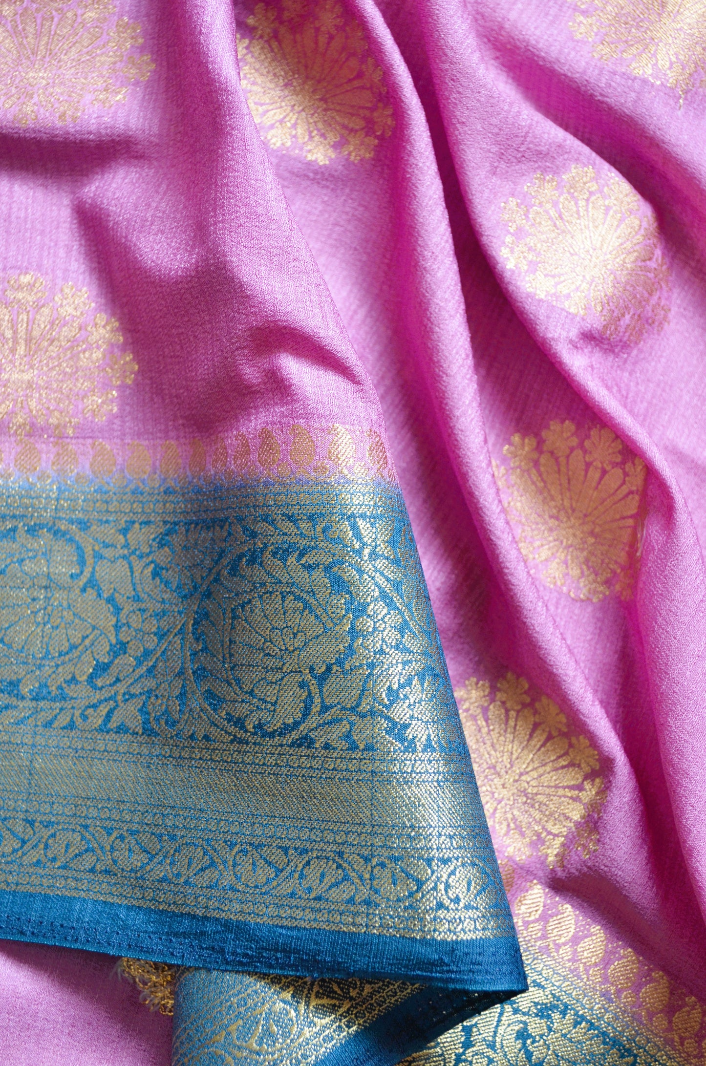 Mauve Banarasi Zari Crepe Silk Saree