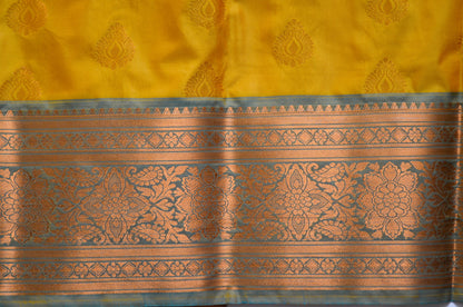 Mustard Banarasi Silk Saree