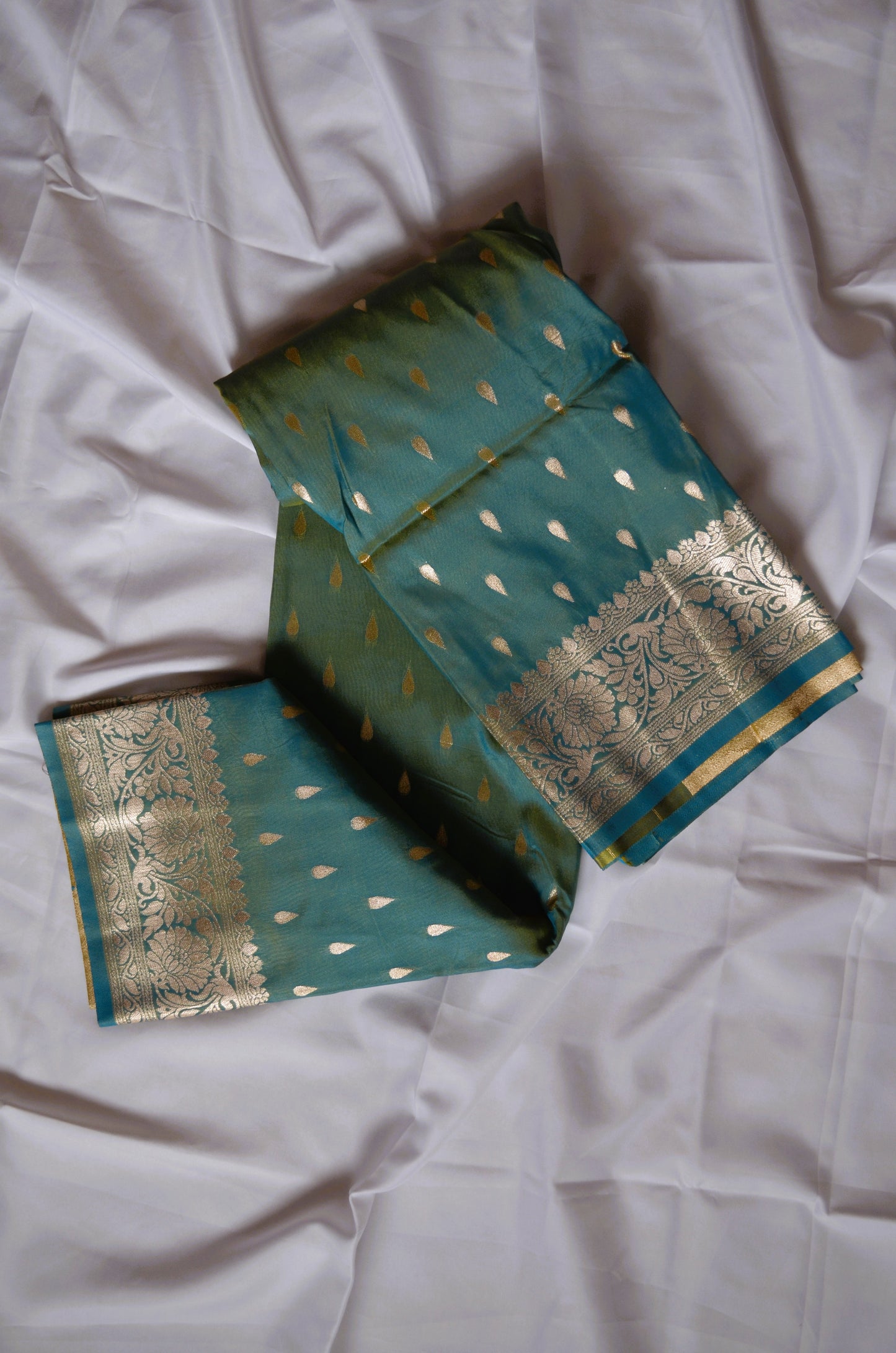 Sea Green Banarasi Silk Saree