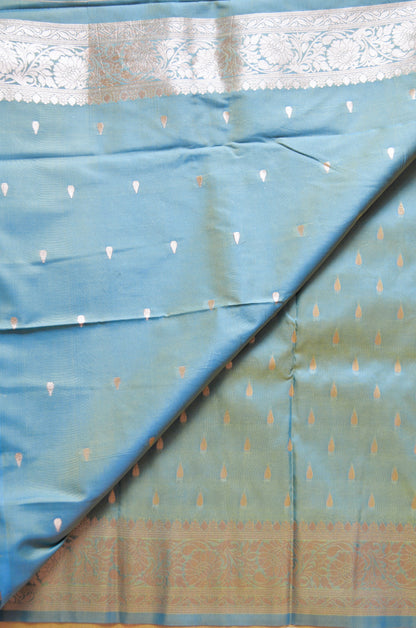 Sea Green Banarasi Silk Saree