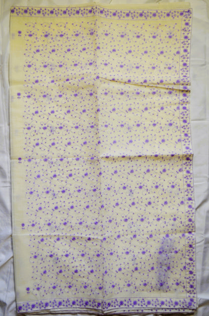 Off White Chikankari Kota Saree
